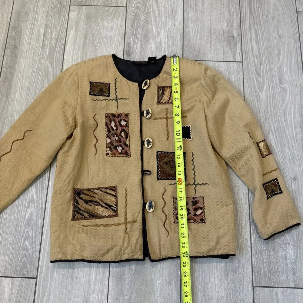 Vintage Julia Kim Artsy Blazer Embroidered Jacket Patchwork Tapestry Size Small - Picture 7 of 8